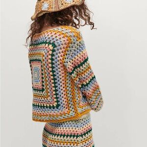 Ghanda Farrah crochet top size small multicolor